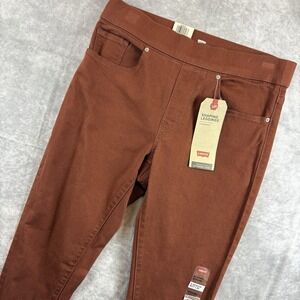 Levi's Jeans Womens 27x30 Cherry Mahogany Brown Pull On Shaping Leggings NEW